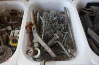 TUB OF STAPLES & ROOFING NAILS - 2