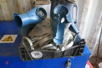 BOX OF AUGER SPARES, CLAMPS ETC - 2