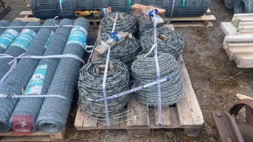 6 ROLLS OF BARBED WIRE