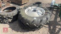 2 X 12.4 11-28 TRACTOR RIMS AND TYRES - 2