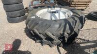 2 X 12.4 11-28 TRACTOR RIMS AND TYRES - 4