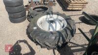 2 X 12.4 11-28 TRACTOR RIMS AND TYRES - 5