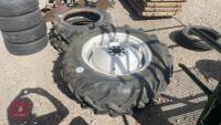 2 X 12.4 11-28 TRACTOR RIMS AND TYRES - 6