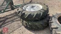 2 X 12.4 11-28 TRACTOR RIMS AND TYRES - 8