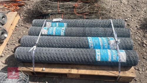 4 X 50M ROLLS OF HEXAGON WIRE