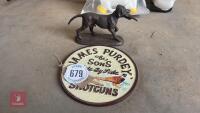 JAMES PURDY SIGN & DOG ORNAMENT - 2