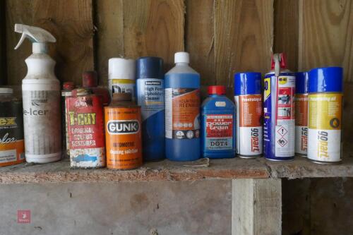 QTY OF SPRAYS, OILS, LUBRICANTS & FILLER