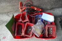 BOX OF NUTS, BOLTS AND STORAGE TRAYS