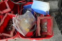 BOX OF NUTS, BOLTS AND STORAGE TRAYS - 2