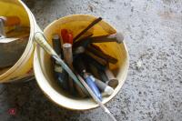 BUCKETS OF PLASTERING AND MASONRY TOOLS - 2