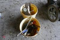 BUCKETS OF PLASTERING AND MASONRY TOOLS - 4