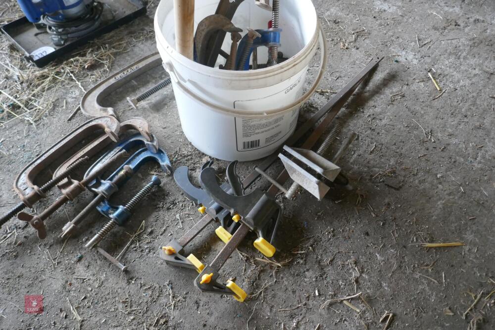 BUCKET OF G CLAMPS & OTHERS