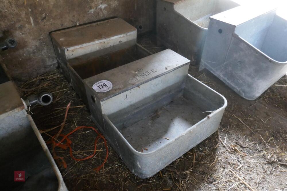 2 FISHER GALV WATER TROUGHS