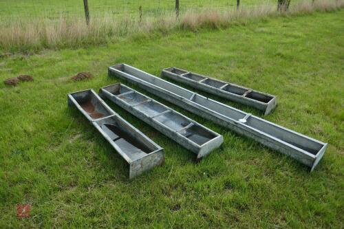 4 ASSORTED FEED TROUGHS