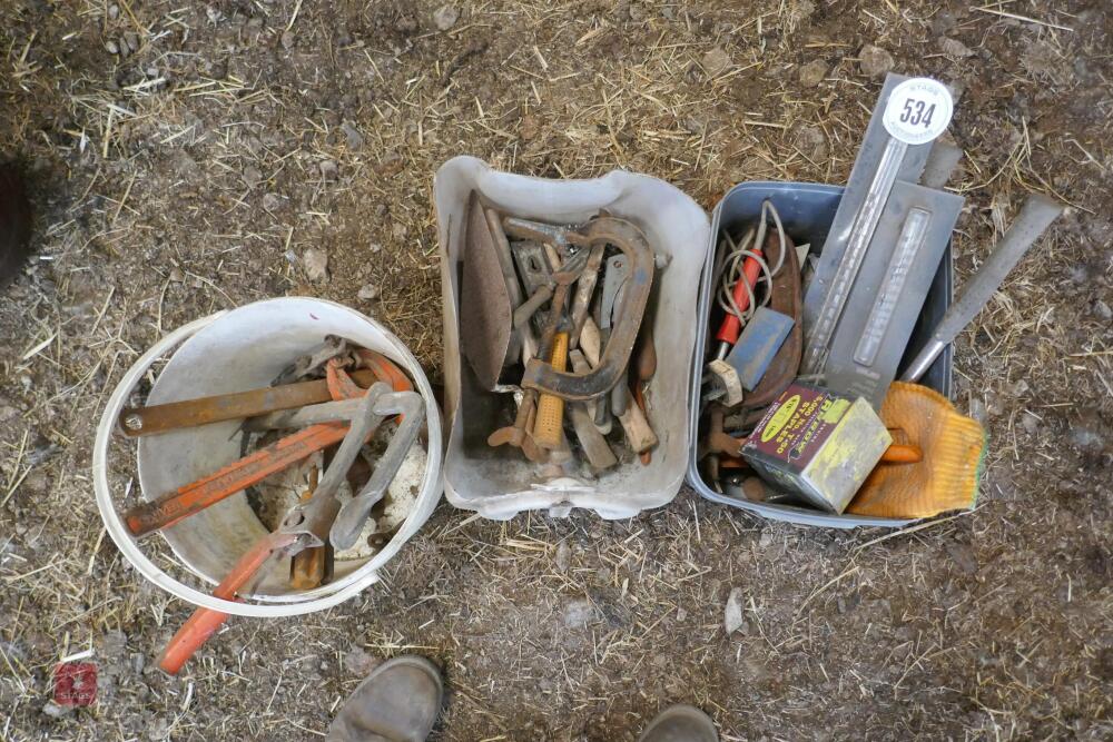 3 TUBS OF VARIOUS HAND TOOLS