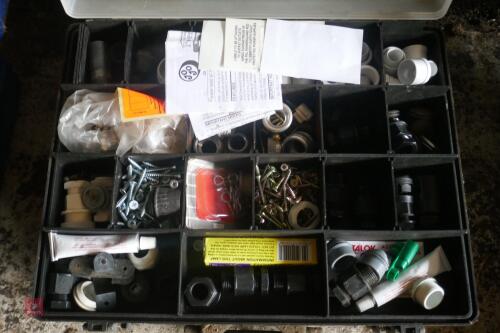 BOX OF PLUMBING FITTINGS AND SPARES