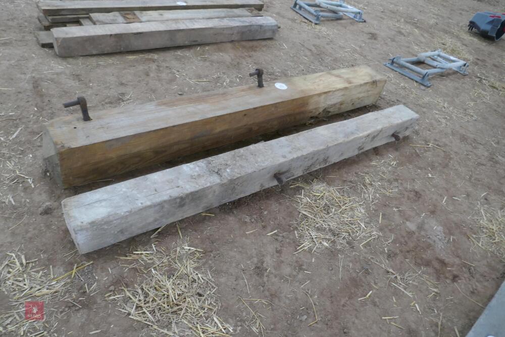 2 WOODEN GATE POSTS