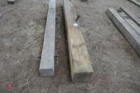 2 WOODEN GATE POSTS - 4