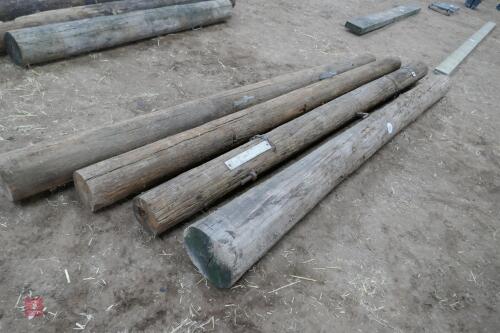 4 TELEGRAPH POLE GATE POSTS