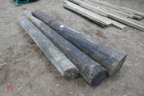 3 TELEGRAPH POLE GATE POSTS