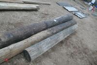 3 TELEGRAPH POLE GATE POSTS - 6