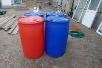 4 PLASTIC 200L BARRELS - 4