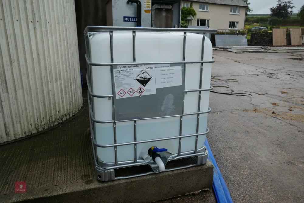 IBC WITH APPROX 350L OF FORMALEHYDE