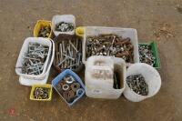 LARGE QTY OF NUTS, BOLTS AND WASHERS