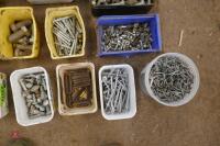 12 TUBS OF NUTS, BOLTS, WASHERS ETC - 3