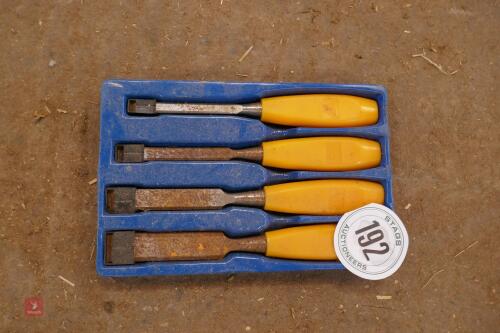 SET OF 4 WOOD CHISELS