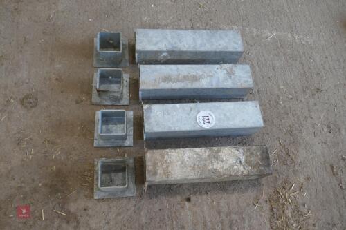 4 GALVANISED POST SLEEVES