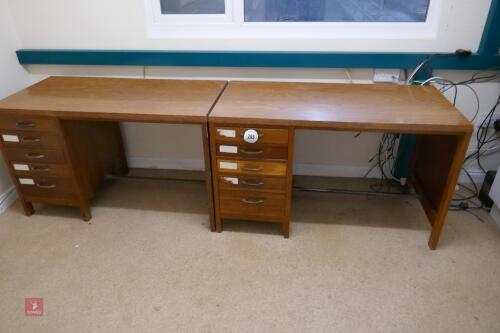 2 WOODEN OFFICE DESKS