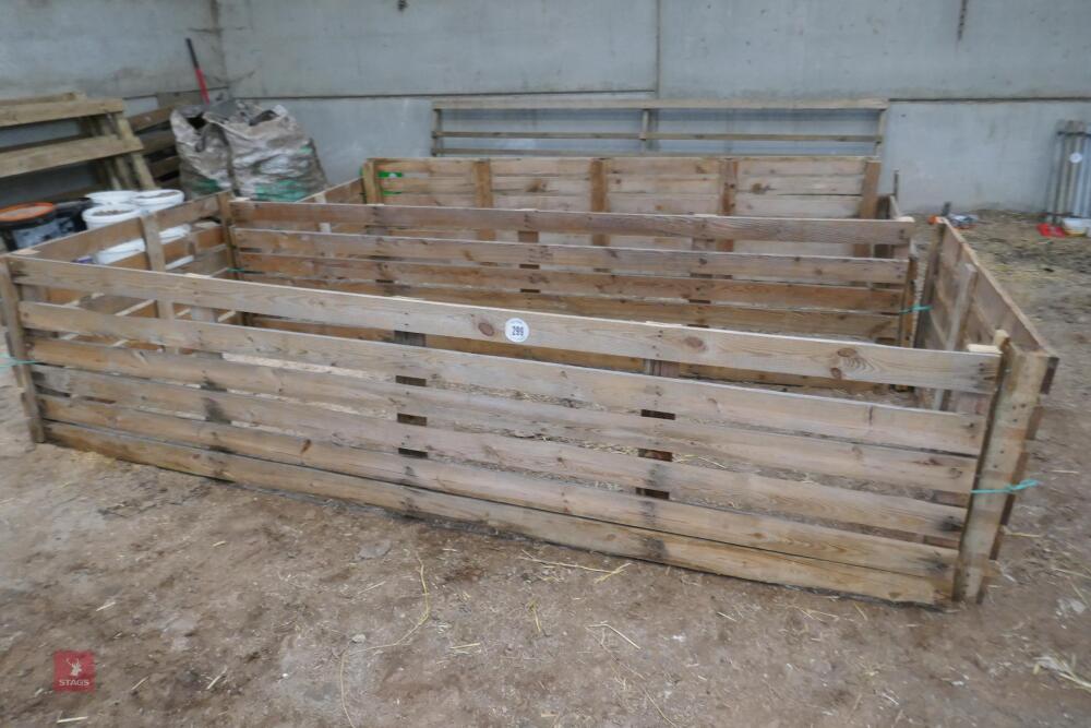 2 WOODEN LAMB PENS & 12'9" WOODEN HURDLE