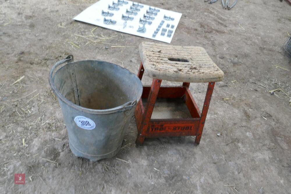 STEEL BUCKET AND TOOL STOOL