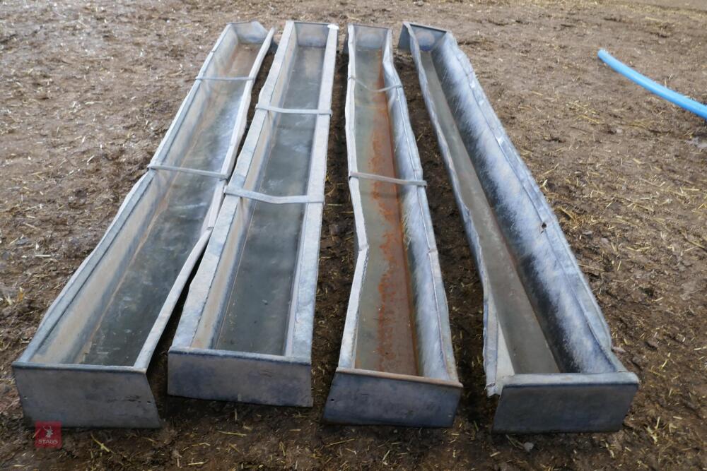 4 - 9' GALV GROUND FEED TROUGHS