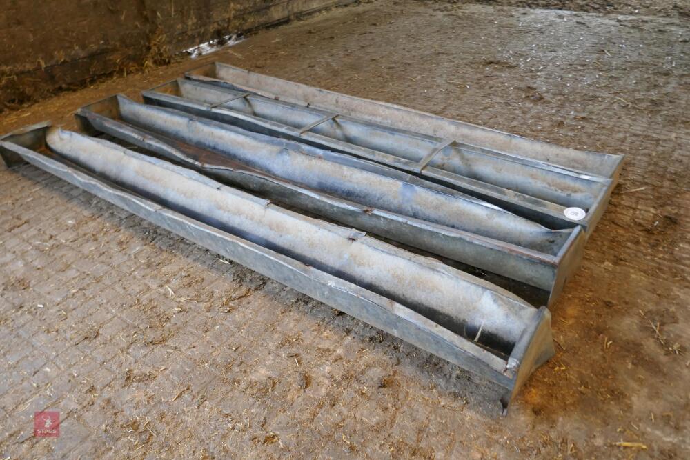4 - 9' GALV GROUND FEED TROUGHS