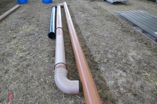 3 LENGTHS OF 6" PLASTIC PIPES