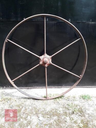 VINTAGE HUXTABLE HAY RAKE METAL WHEEL