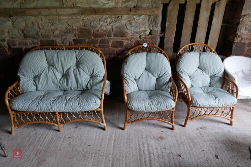 3 X BAMBOO CONSERVATORY CHAIRS