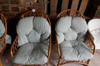 3 X BAMBOO CONSERVATORY CHAIRS - 2