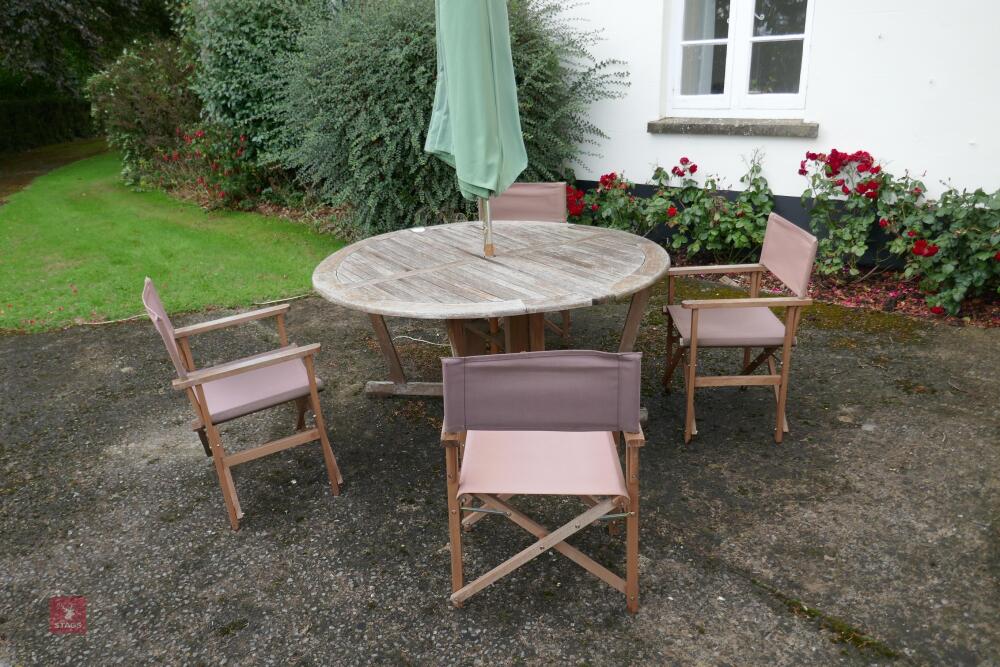 WOODEN GARDEN TABLE & CHAIRS