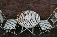 METAL GARDEN TABLE & 2 CHAIRS - 2
