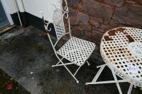 METAL GARDEN TABLE & 2 CHAIRS - 3