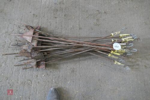 20 X METAL ELECTRIC FENCE STAKES