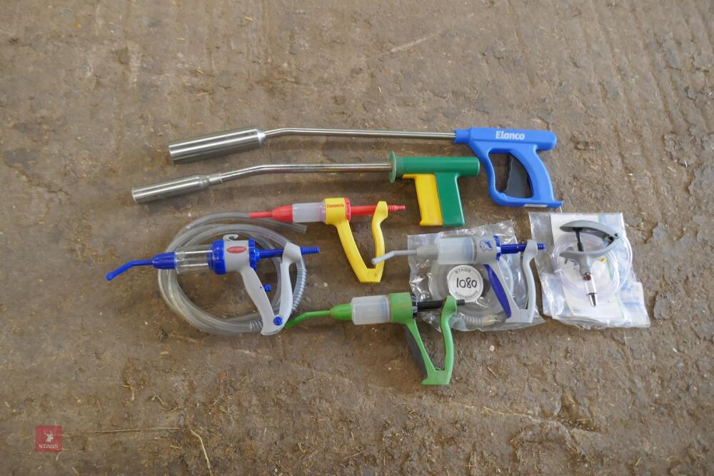 7 x CATTLE BOLUS, DRENCH & SPRAY GUNS