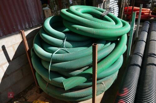 3 ROLLS OF GREEN PLASTIC PIPES