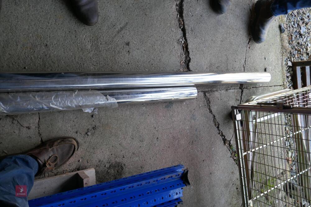 2 POLISHED STAINLESS STEEL PIPES