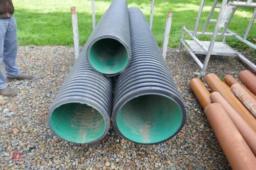 3 LARGE PLASTIC DRAINAGE PIPE