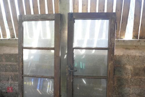 2 HARDWOOD DOUBLE GLAZED DOORS & FRAMES