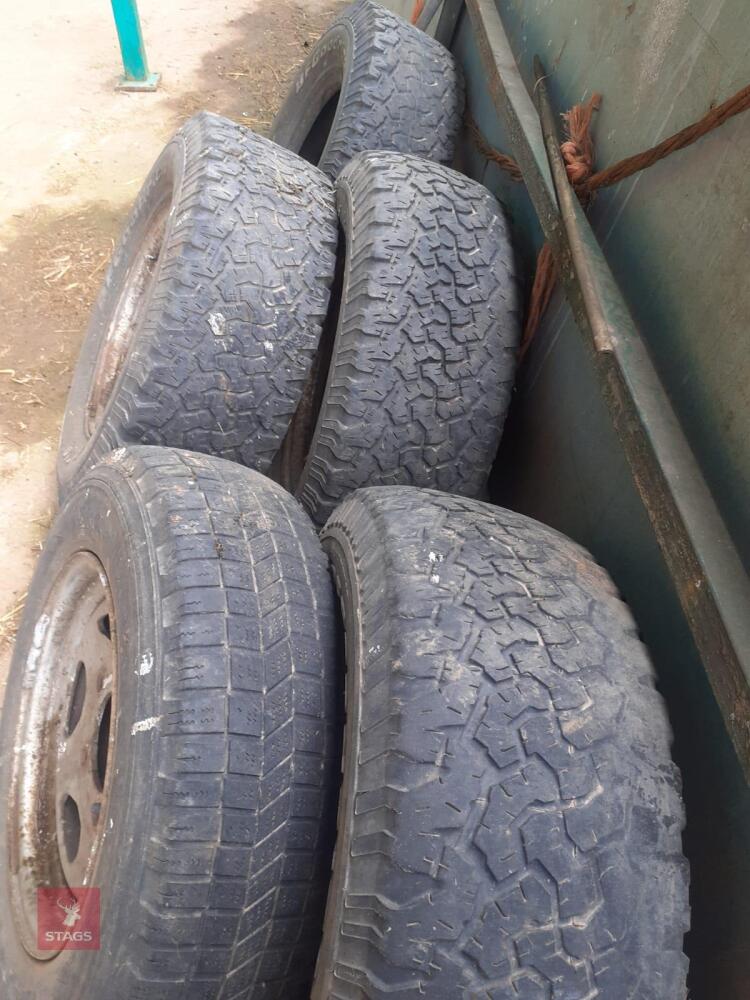 5 X LT265/70 R16 WHEELS AND TYRES